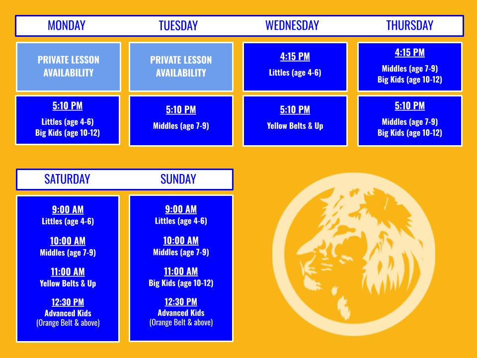 Fall 2023 Class Schedule - Lions Krav MagaLions Krav Maga